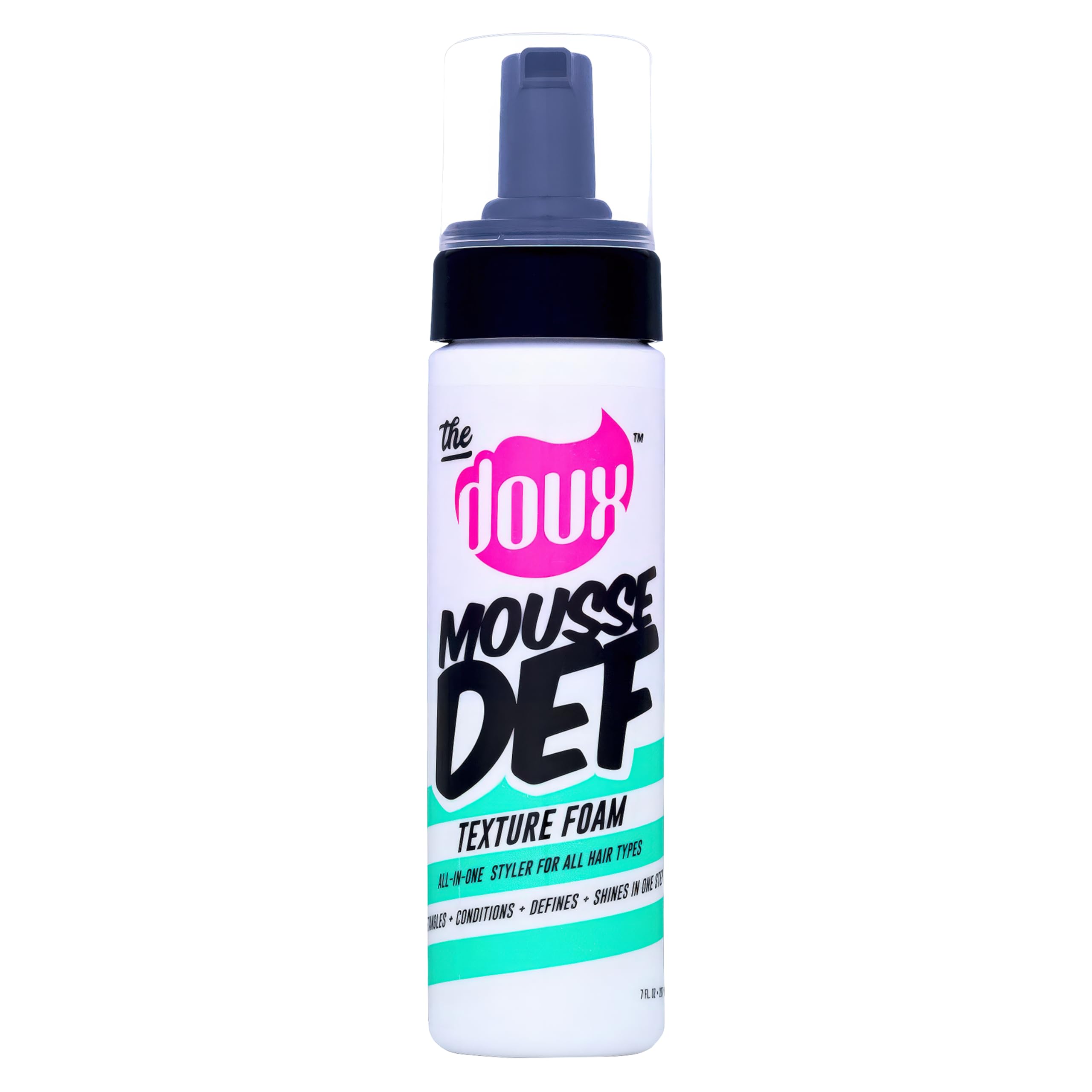 The Doux Mousse Coiffage: bouteille élégante pour un coiffage rapide et durable.