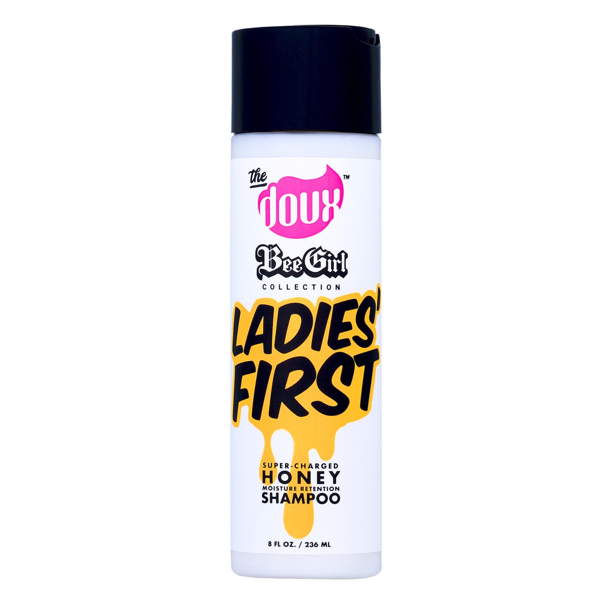 The Doux Shampoing Cheveux Boucles – bouteille lumineuse, hydratation longue pour boucles définies.