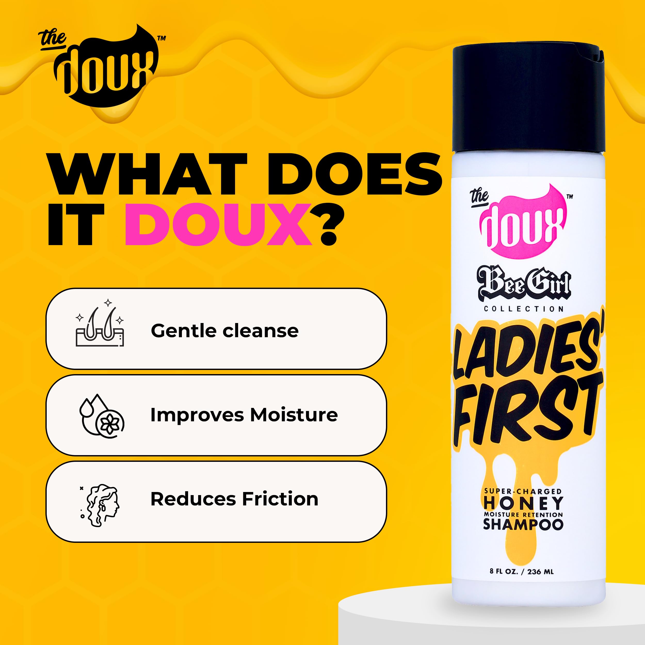 The Doux Shampoing Cheveux Boucles – soin cuir chevelu, texture douce et propre.