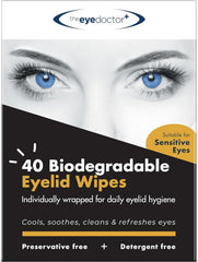 The Eye Doctor lingettes paupières biodegradables, 80 unités, nettoyage en douceur des paupières.