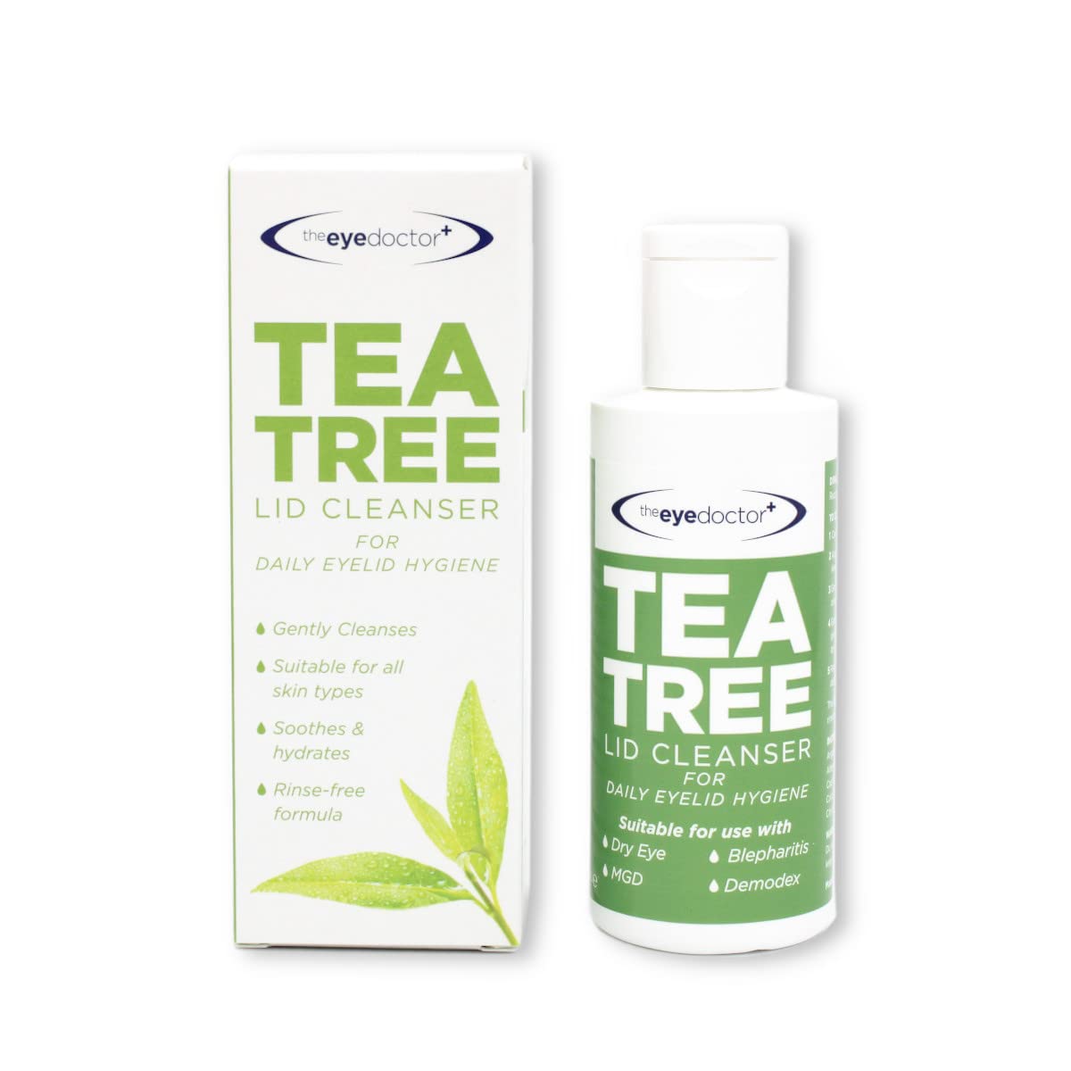 The Eye Doctor Tea Tree Lid Cleanser — bouteille 100 ml pour une hygiène délicate des paupières.