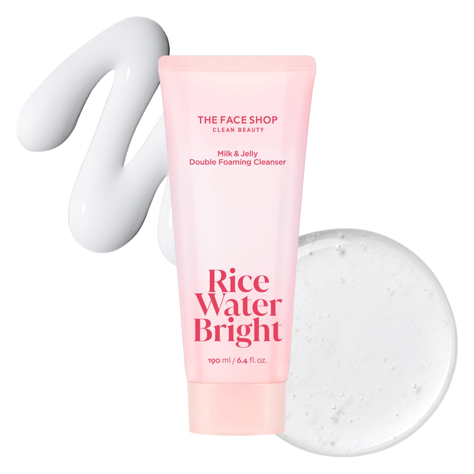 The Face Shop Rice Water Bright – bouteille montrant le duo lait et gel pour démaquillage rapide.