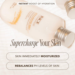 La Face Shop Rice Ceramide Emulsion: grains de riz évoquant les extraits hydratants.