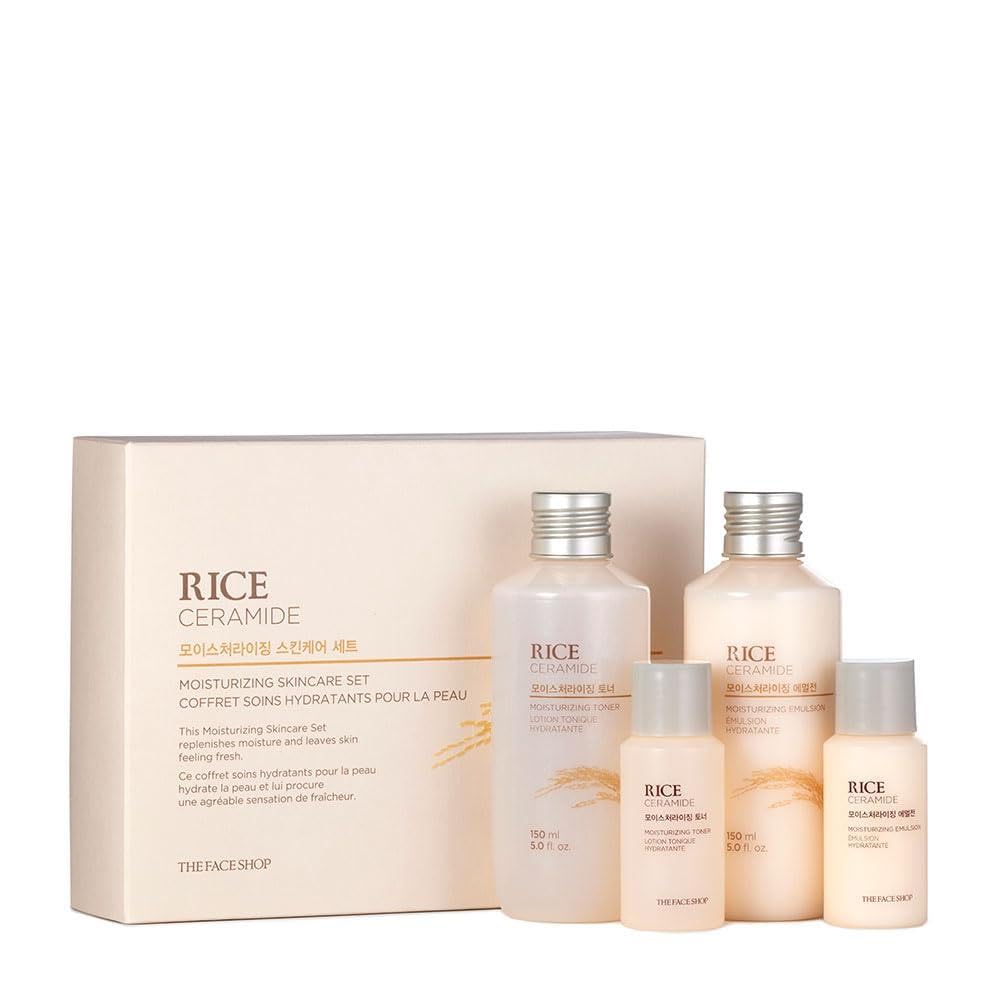 The Face Shop Rice Ceramide Toner – bouteille, hydratation légère pour peau sèche.