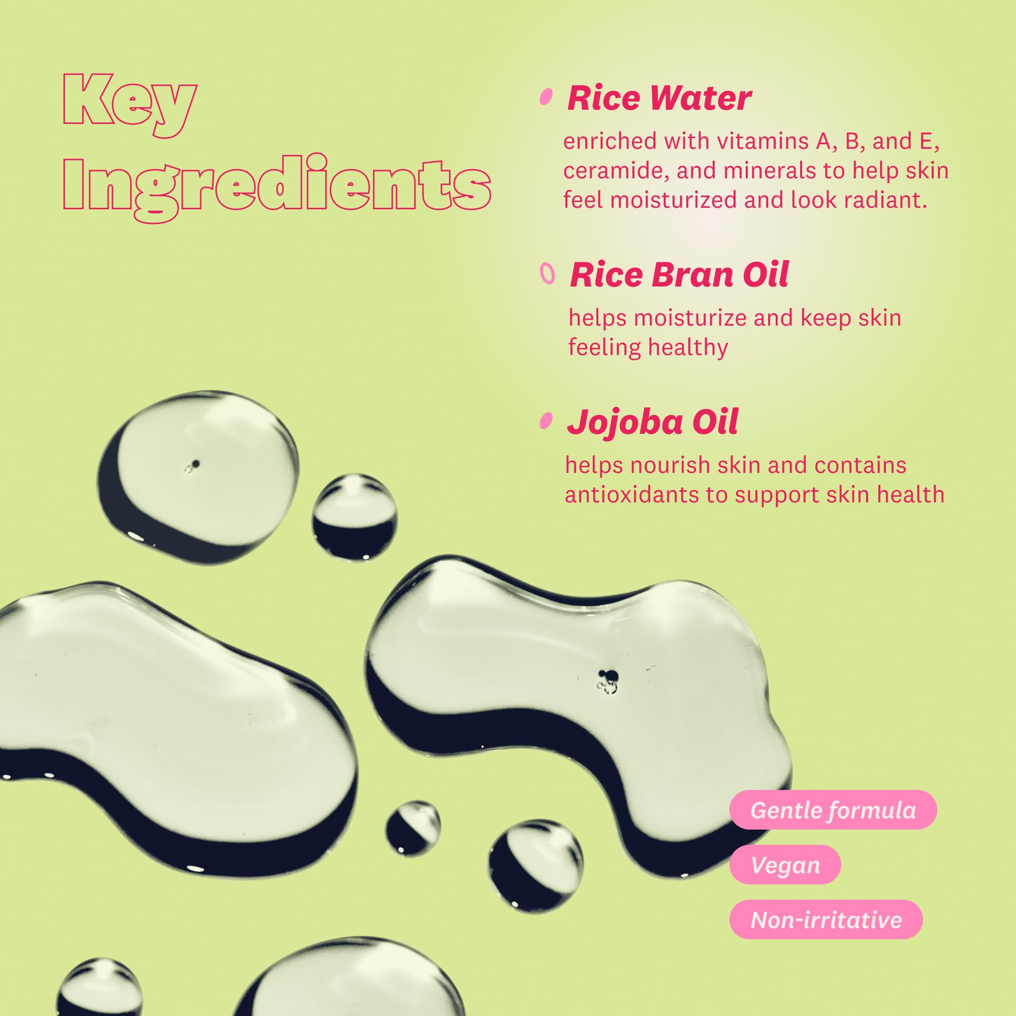 The Face Shop Rice Water Bright Light Cleansing Oil contains jojoba oil for gentle nourishment.