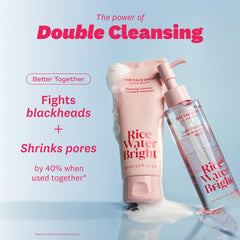 Peau hydratée après usage du duo Rice Water Bright The Face Shop, sensation douce et fraîche.