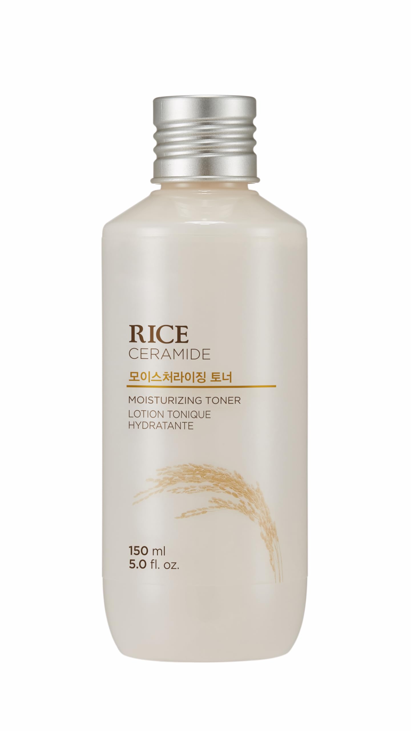 The Face Shop Rice Ceramide Toner, flacon, offre hydratation légère et soin durable.