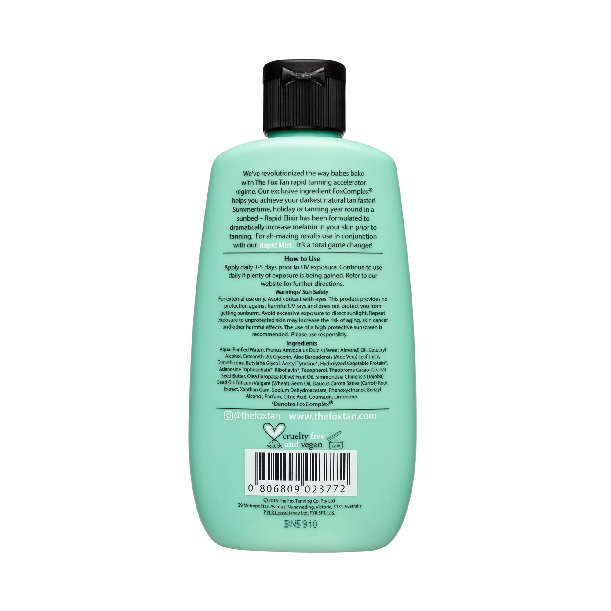 Rituel quotidien The Fox Tan Elixir pour bronzage uniforme.