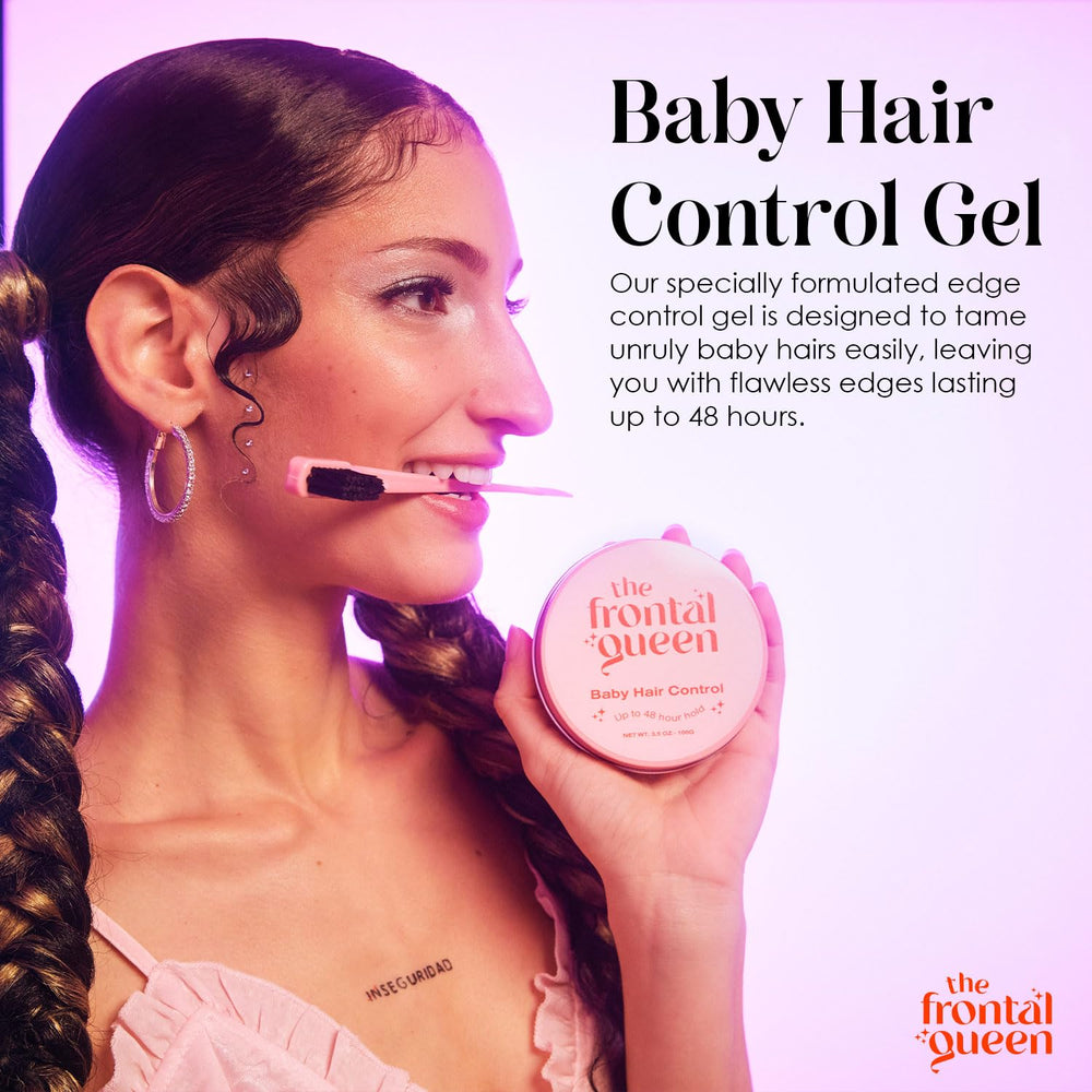 The Frontal Queen application gel bords cheveux pour coiffure lisse.