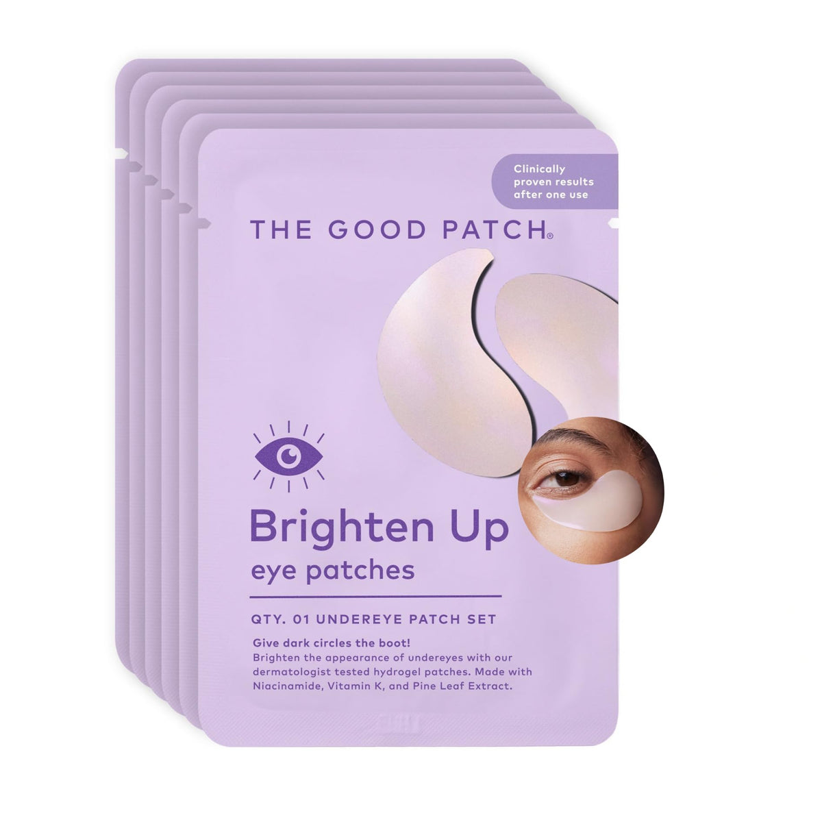 The Good Patch Brighten Up patchs hydrogel sous-yeux éclaircissant le regard.