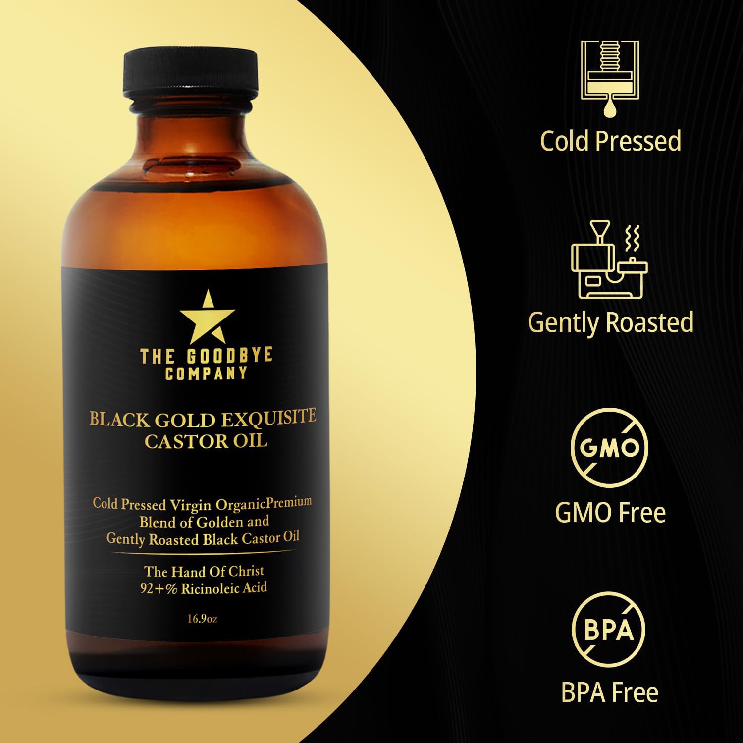 The Goodbye Company castor oil applied to the skin for moisture