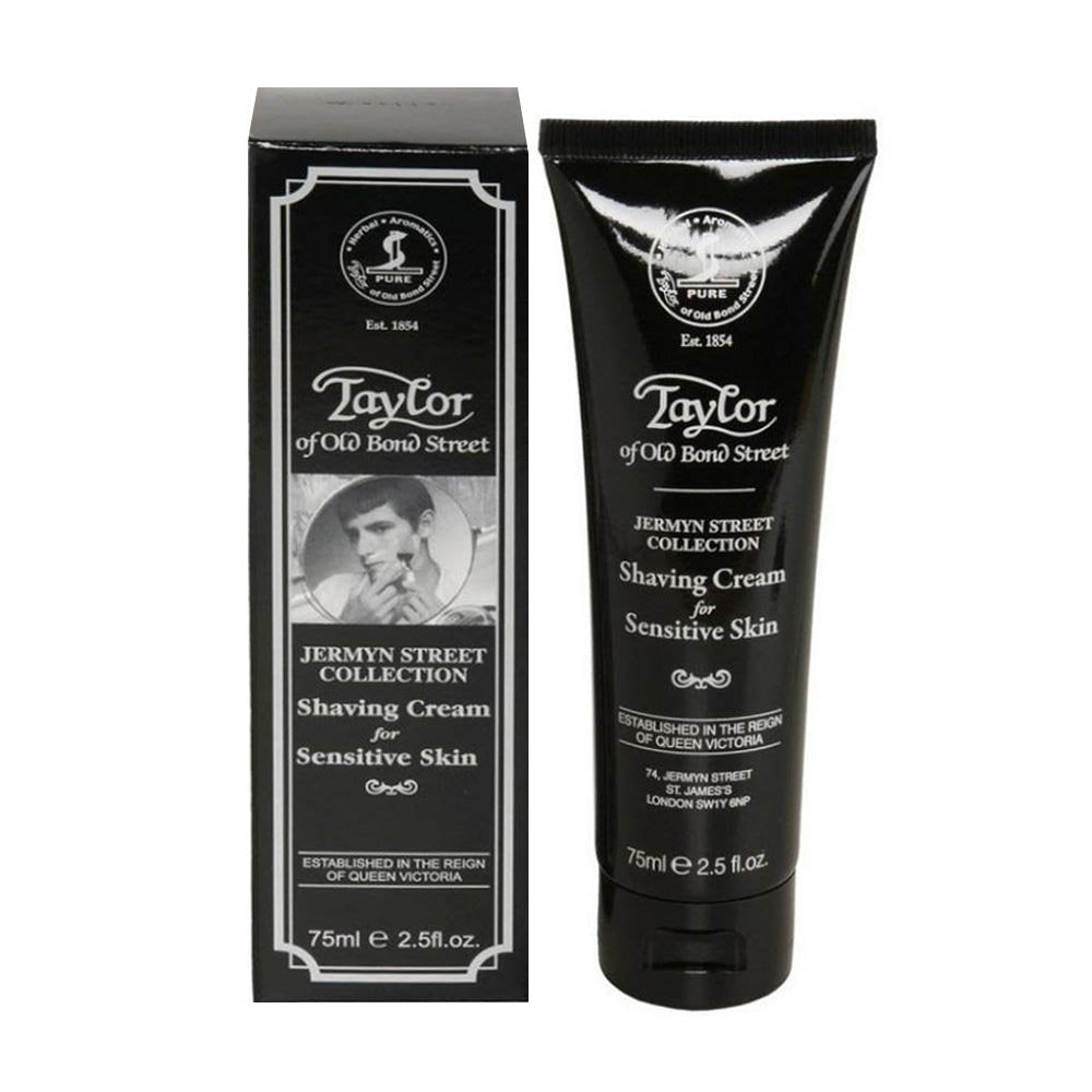 The Goodfellas' smile Taylor of Old Bond Street crème de rasage tube — mousse soyeuse pour rasage précis.