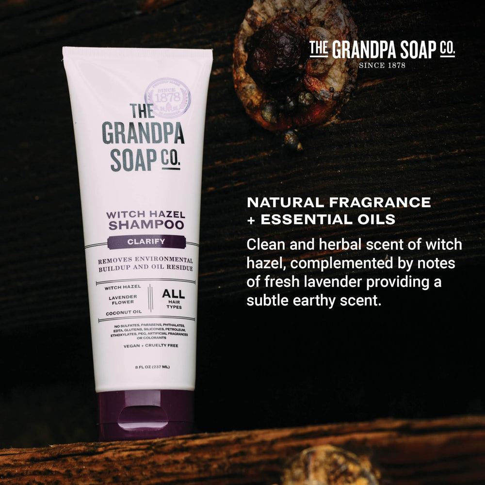 Shampoing certifié végane et sans cruauté The Grandpa Soap Company.