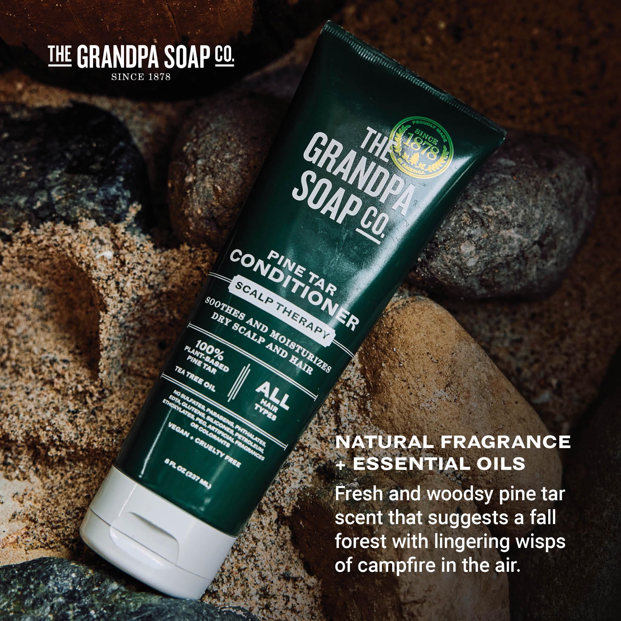 Emballage recyclable du conditionneur The Grandpa Soap Company et engagement durable