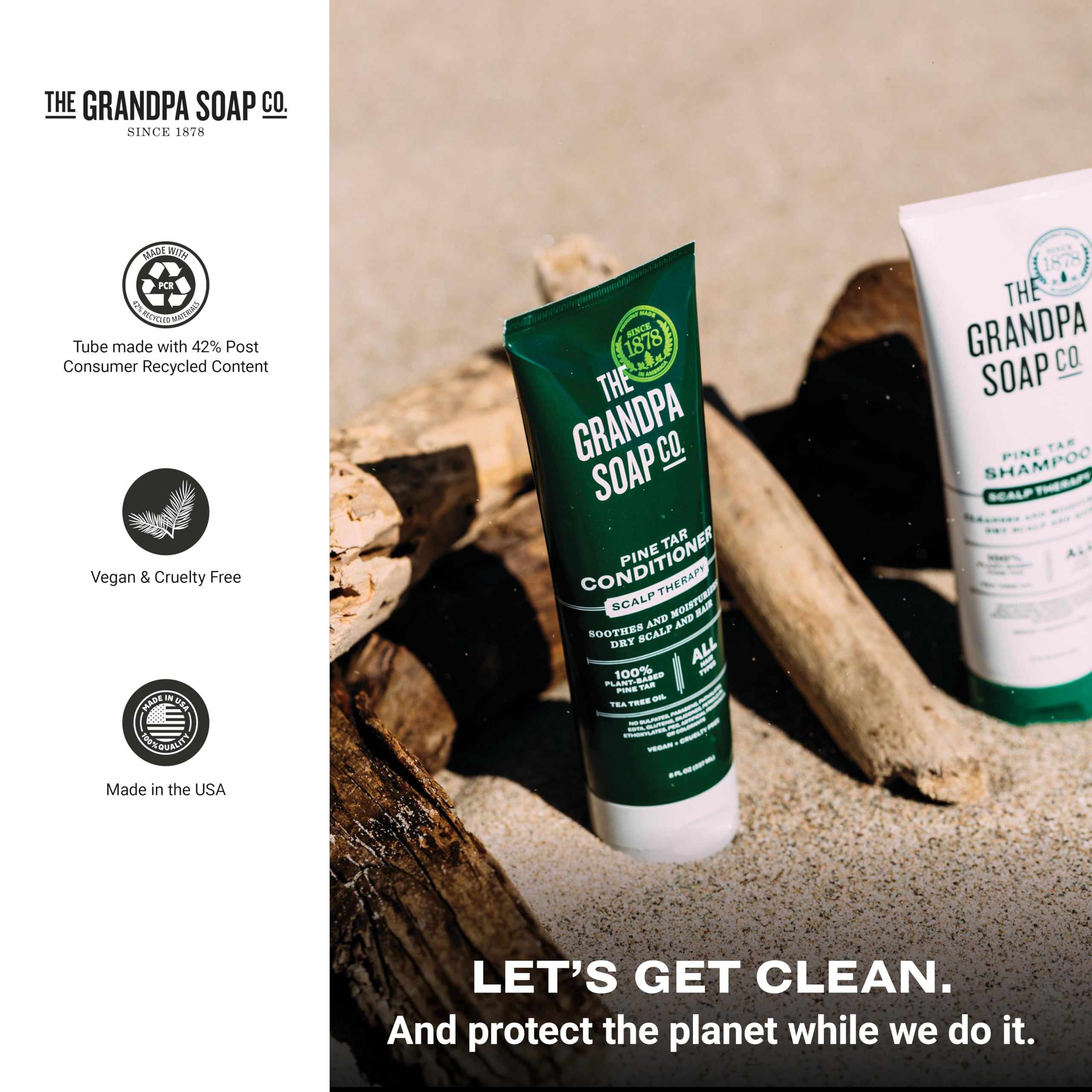 Formulation sans sulfates et parabènes du conditionneur The Grandpa Soap Company