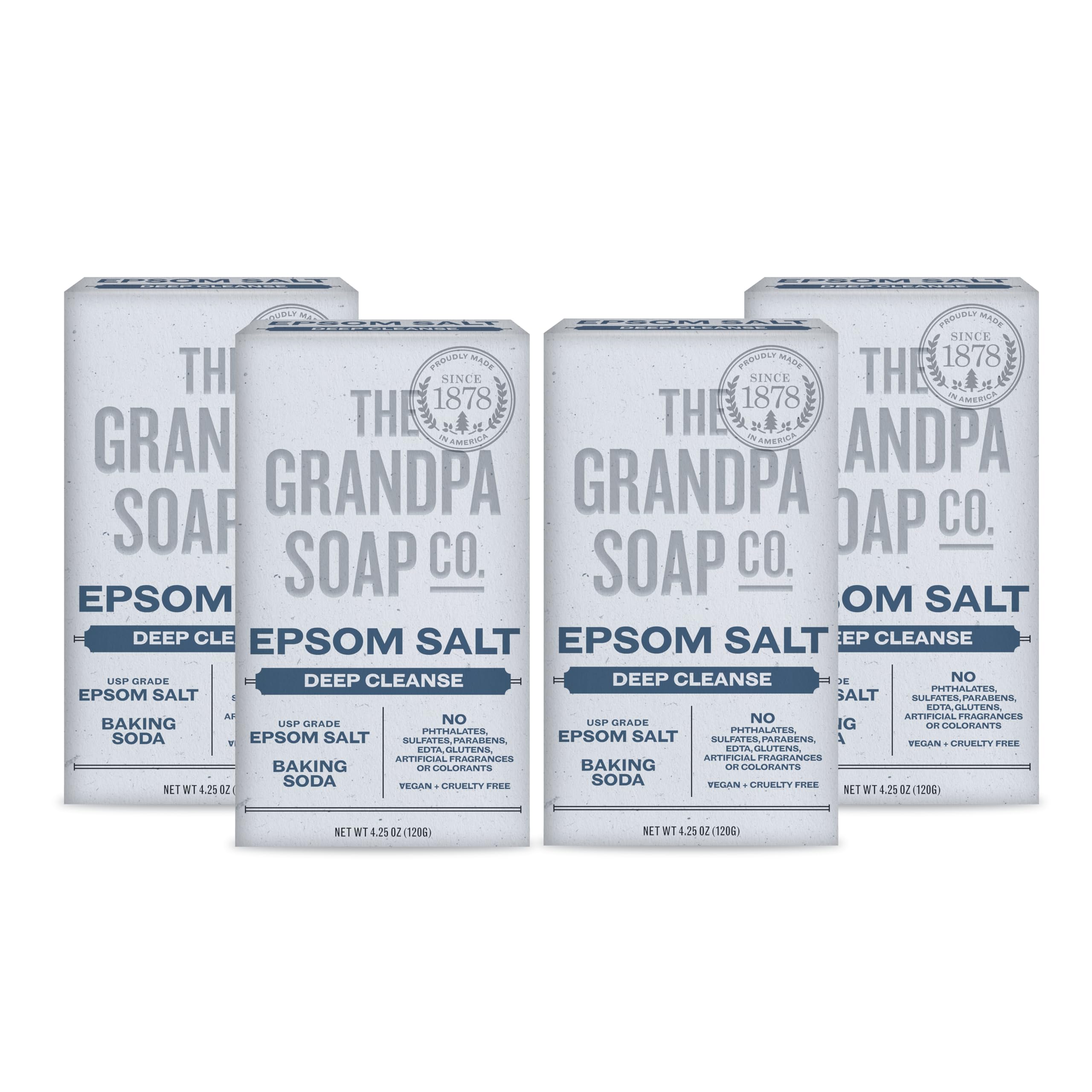 Savon-barre The Grandpa Soap Company au sel d'Epsom — emballage recyclable et soin quotidien