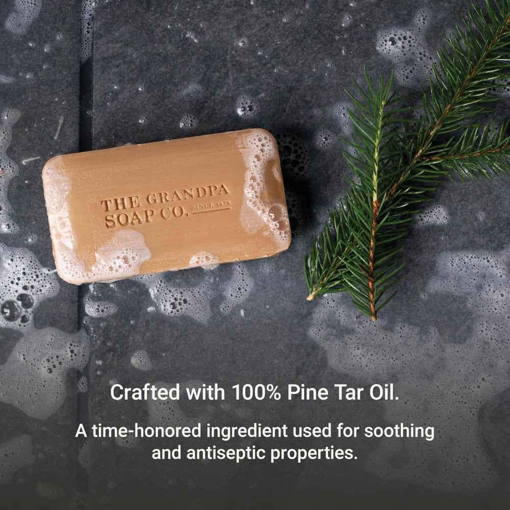 The Grandpa Soap Company – parfum boisé du savon goudron-pin évoquant la forêt.