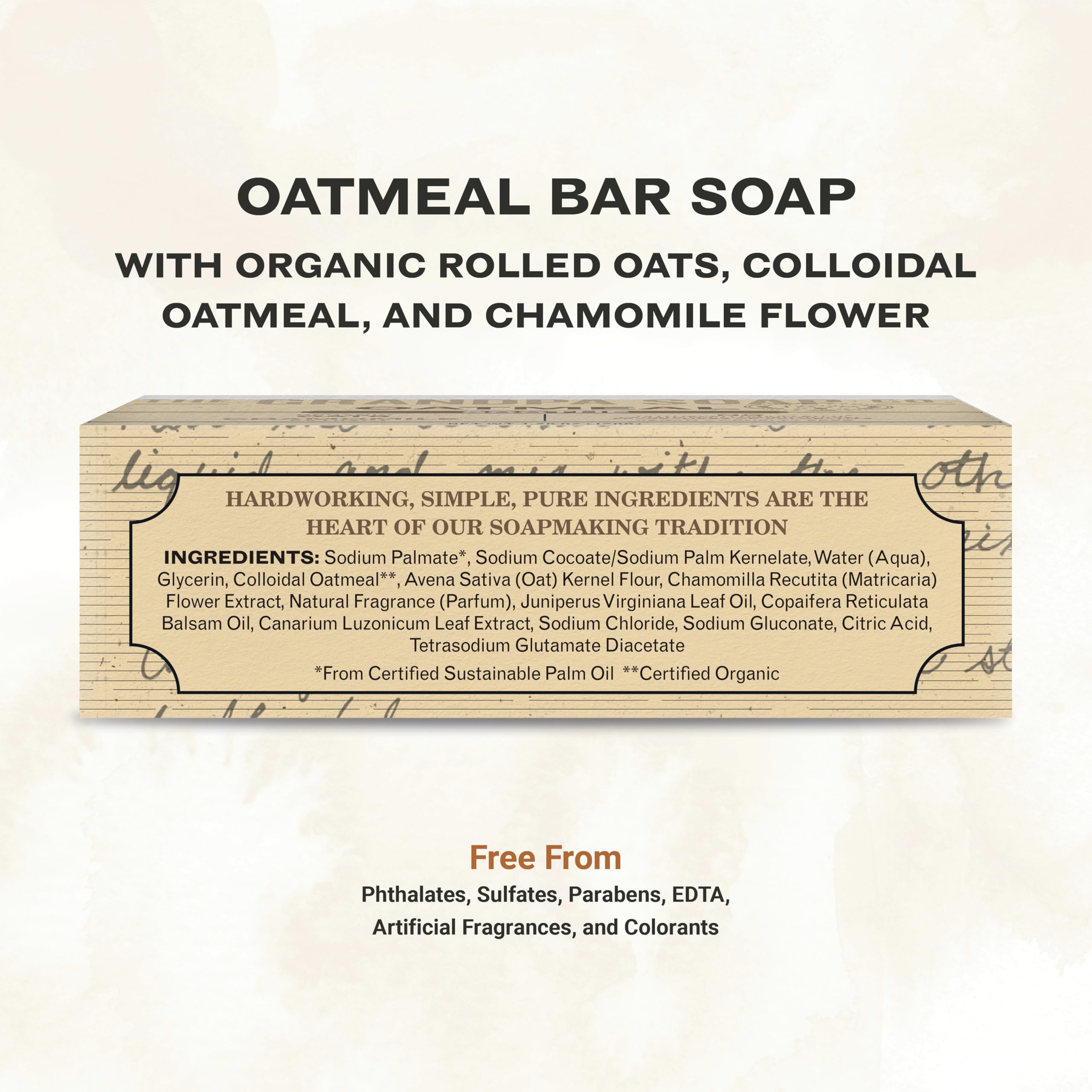 Texture exfoliante légère avec avoine et camomille par The Grandpa Soap Company.