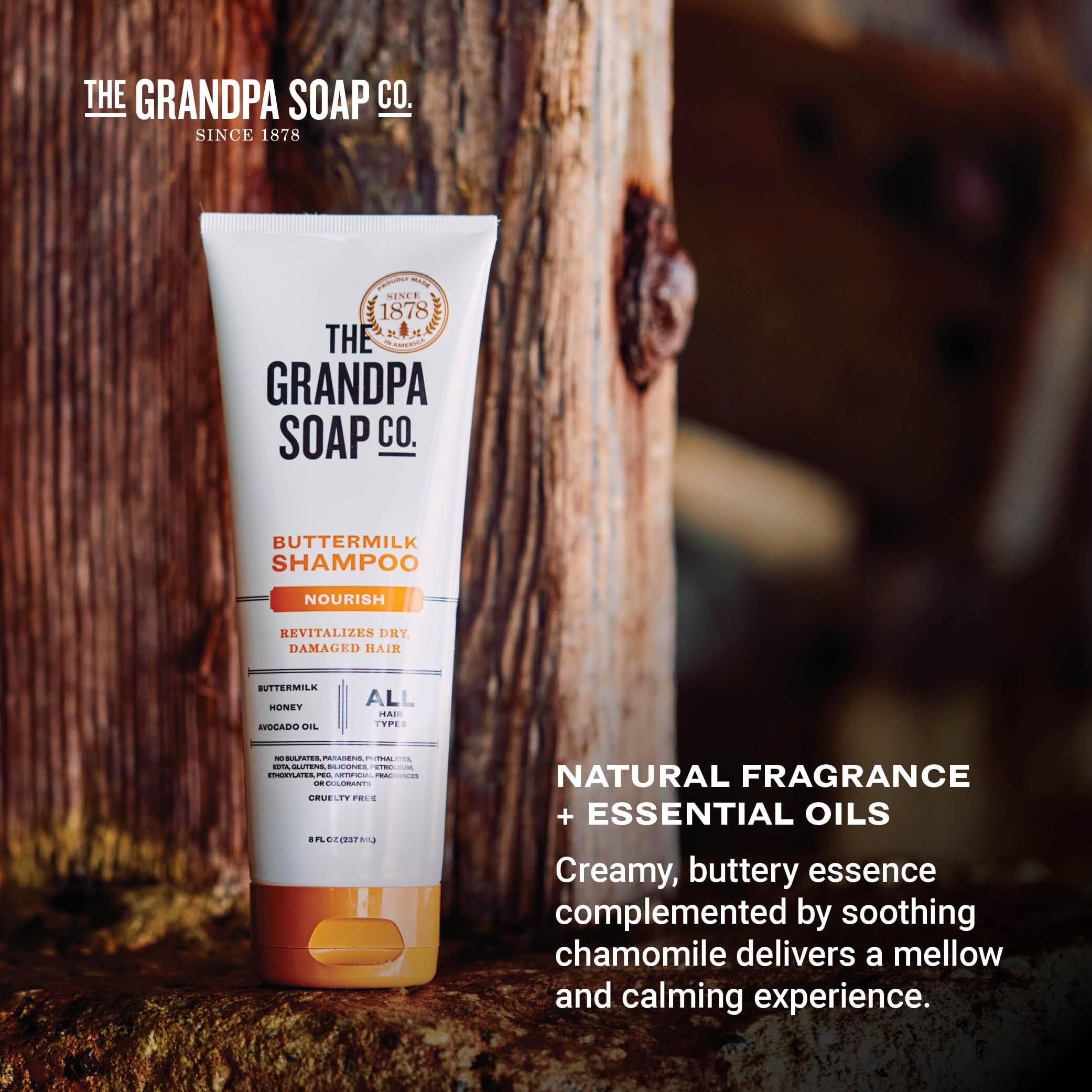 Cheveux colorés protégés et hydratés par le Shampoing au Babeurre The Grandpa Soap Company