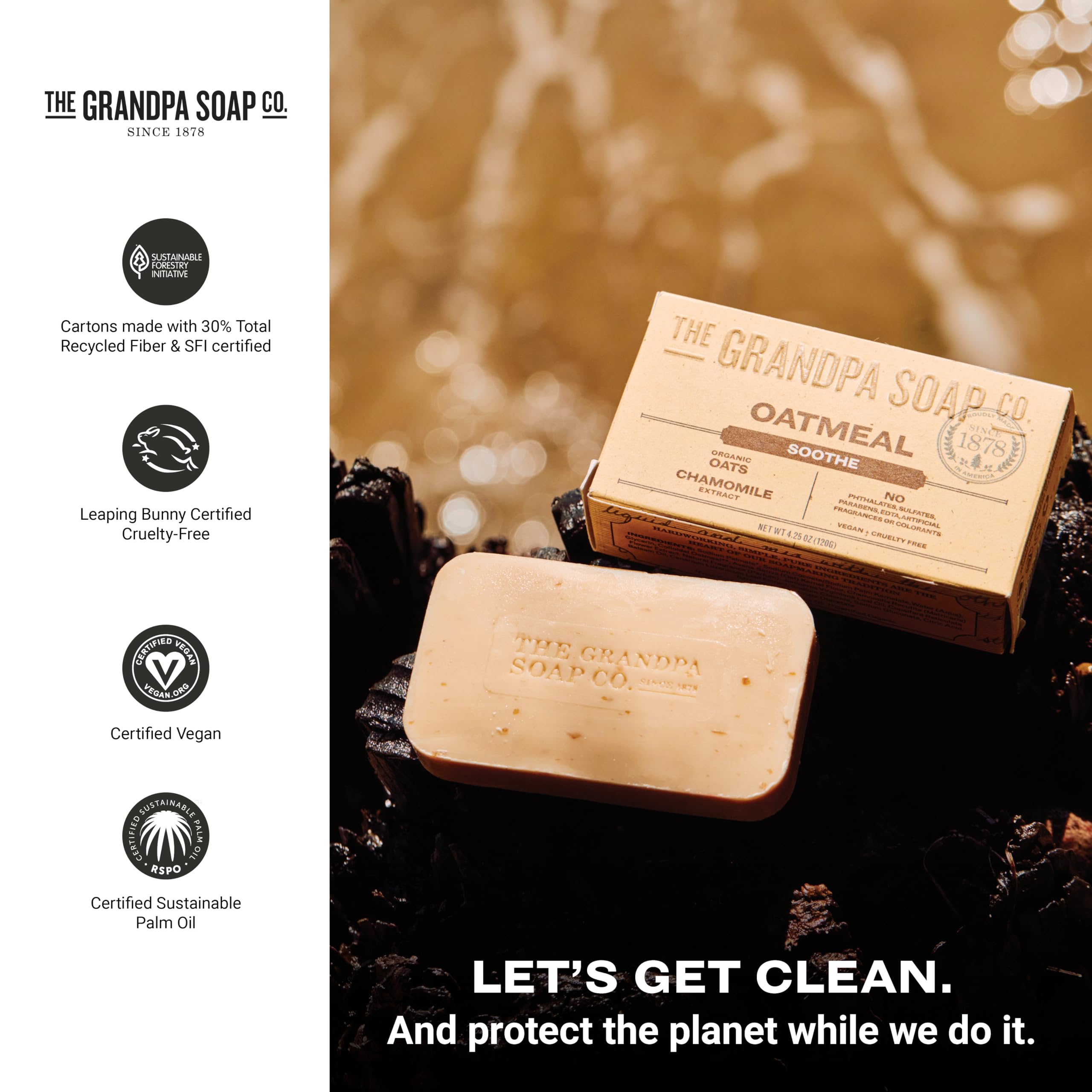 Soin adapté à différents types de peau par The Grandpa Soap Company.
