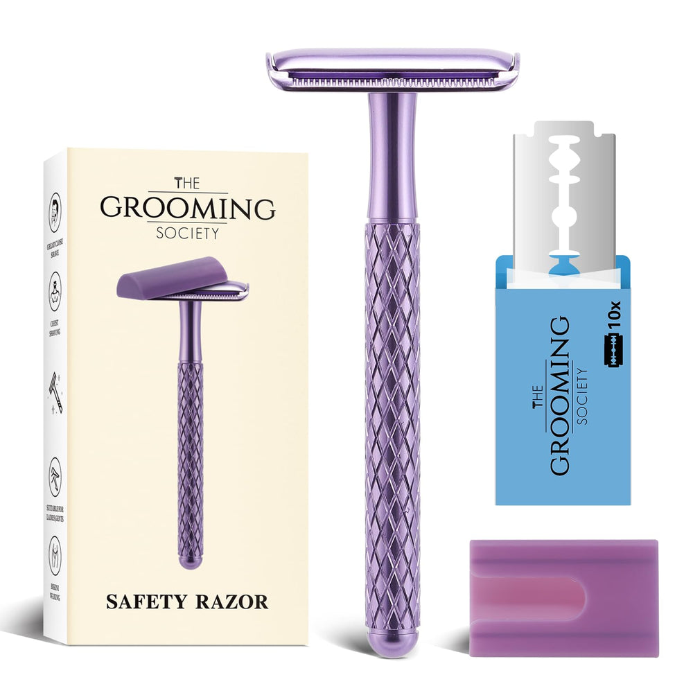 Rasoir THE GROOMING SOCIETY pour femmes violet, rasage précis et doux.