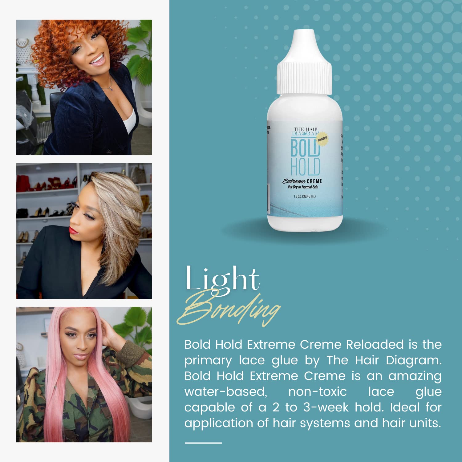 The Hair Diagram Bold Hold Extreme Creme Reloaded — Sans latex pour une peau plus sûre.