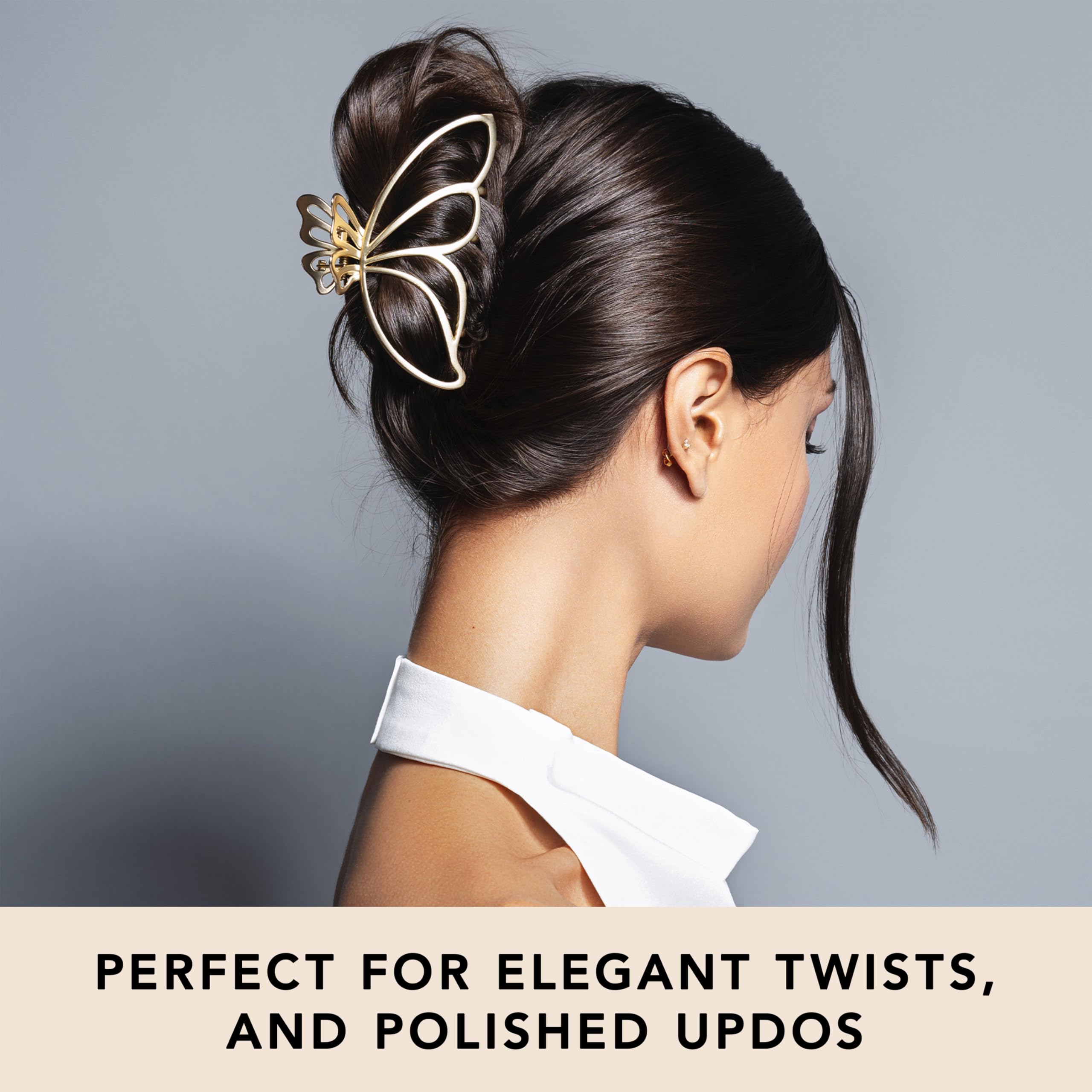 The Hair Edit Barrette Aile Dorée finition dorée luxueuse.