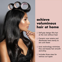 Marque The Hair Edit rouleaux thermiques avec sèche-cheveux pour volume rapide et durable.