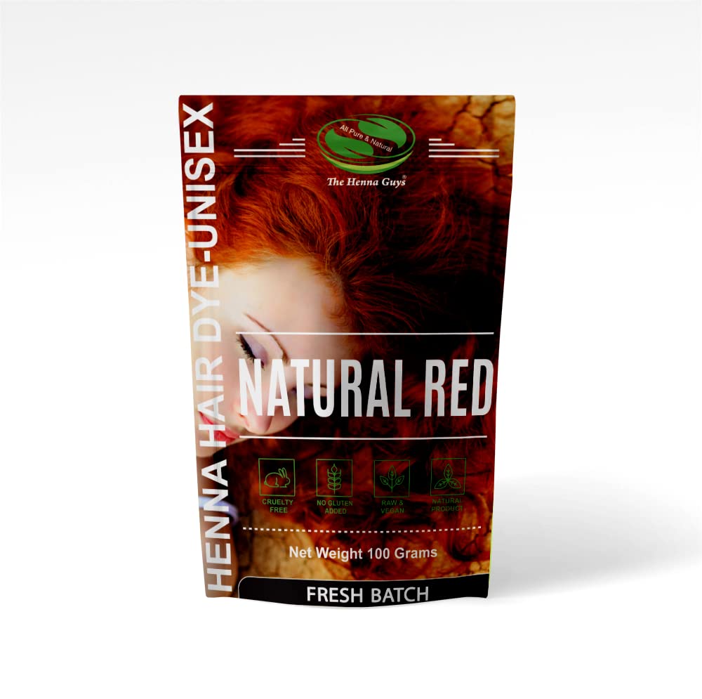 The Henna Guys henné naturel rouge pour cheveux, couleur riche et durable.