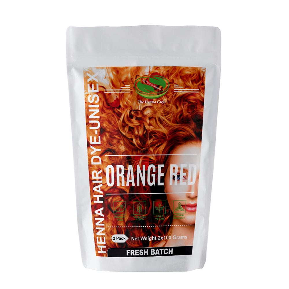 The Henna Guys: paquet 100 g rouge-orange pour cheveux et barbe
