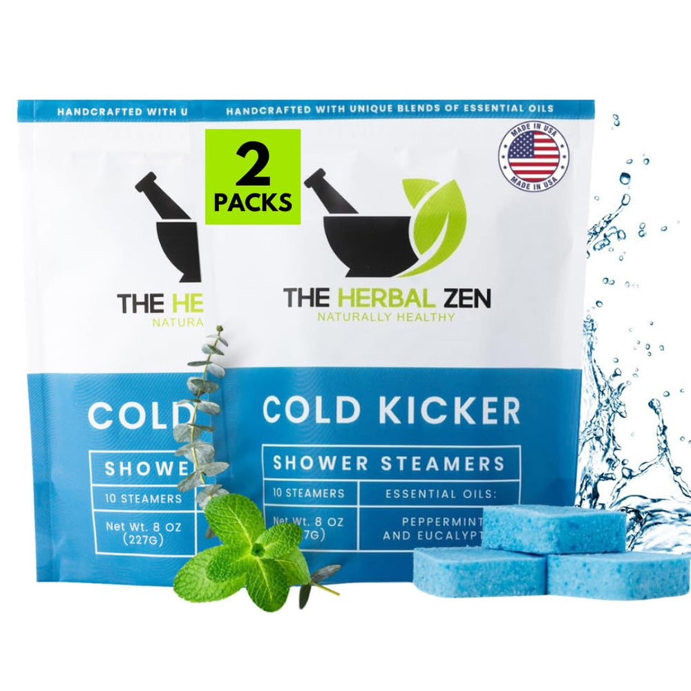 Tablettes douche The Herbal Zen menthe eucalyptus pour respiration plus claire.