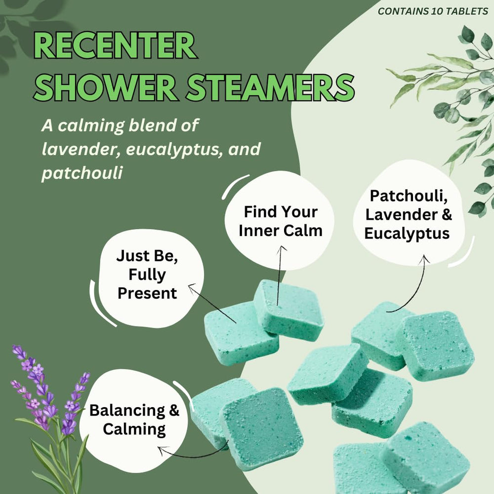 Emballage et tablettes Recenter The Herbal Zen lavande eucalyptus prêt à offrir