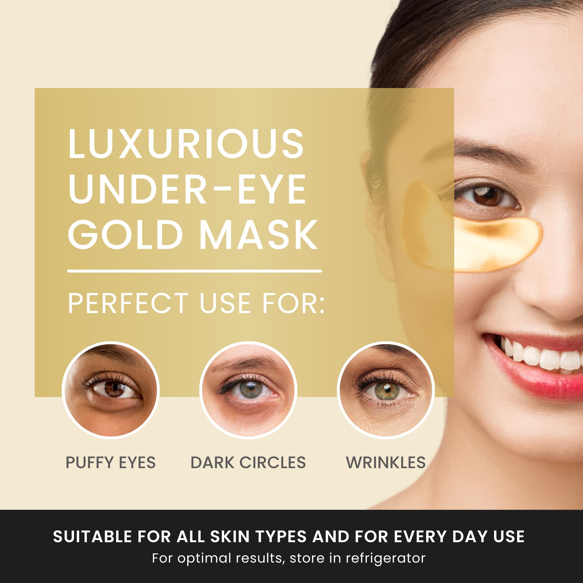 The Hollywood Eye 24K, patchs-sous-yeux application pour un regard frais.