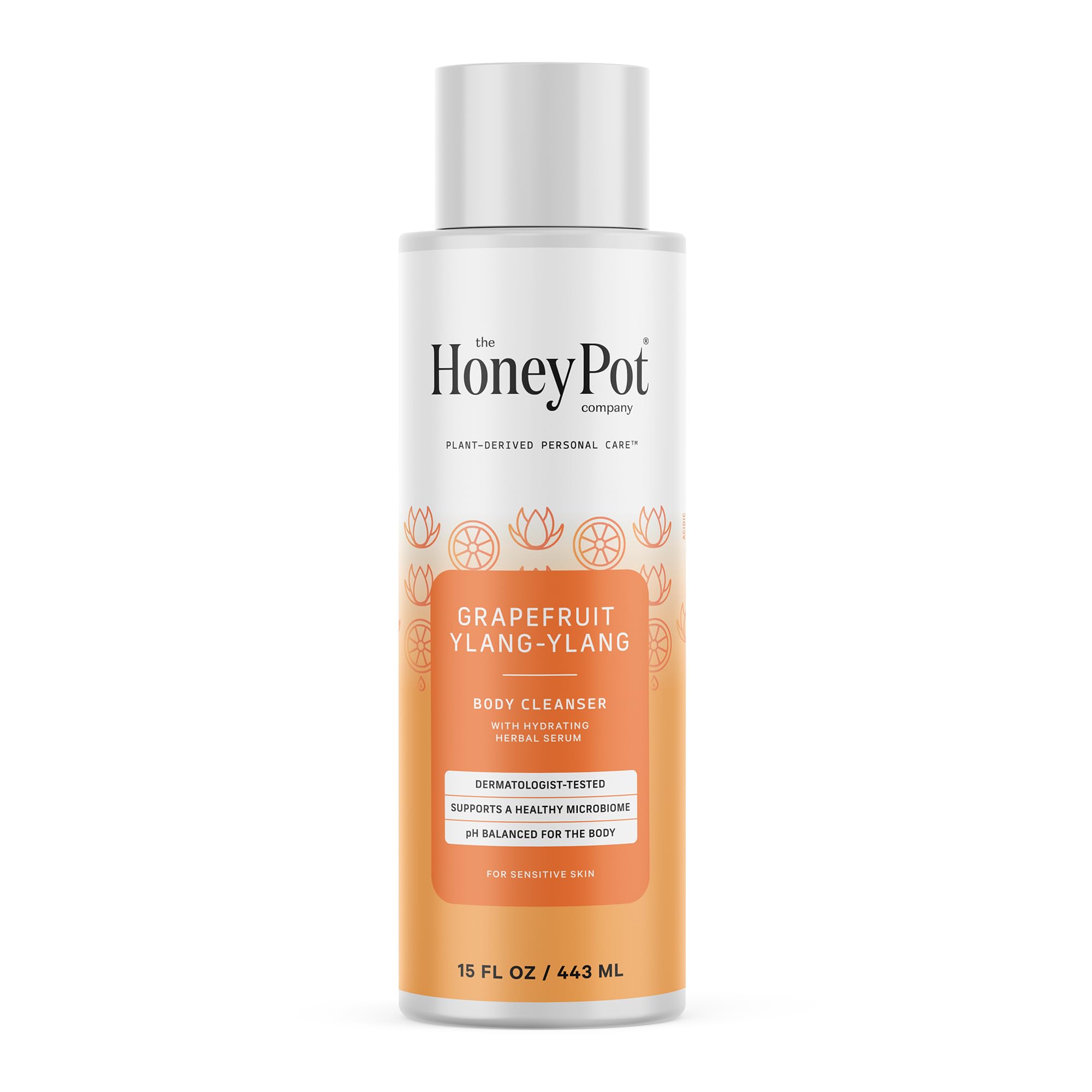 The Honey Pot Grapefruit Ylang Ylang, bouteille-douche prête pour une douche rafraîchissante et hydratante