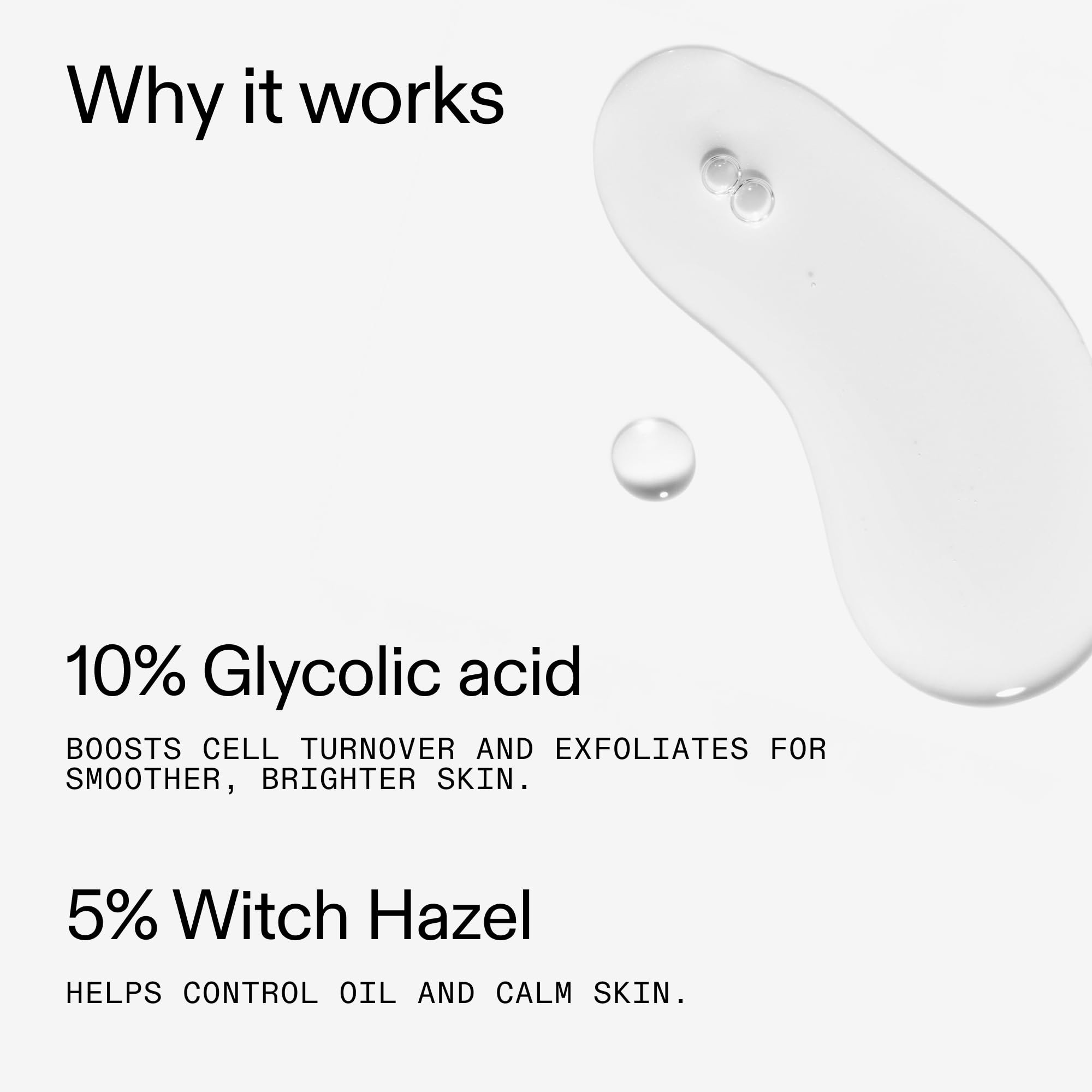 The INKEY List Toner 10% Glycolic : application sur le visage avec coton, effet net