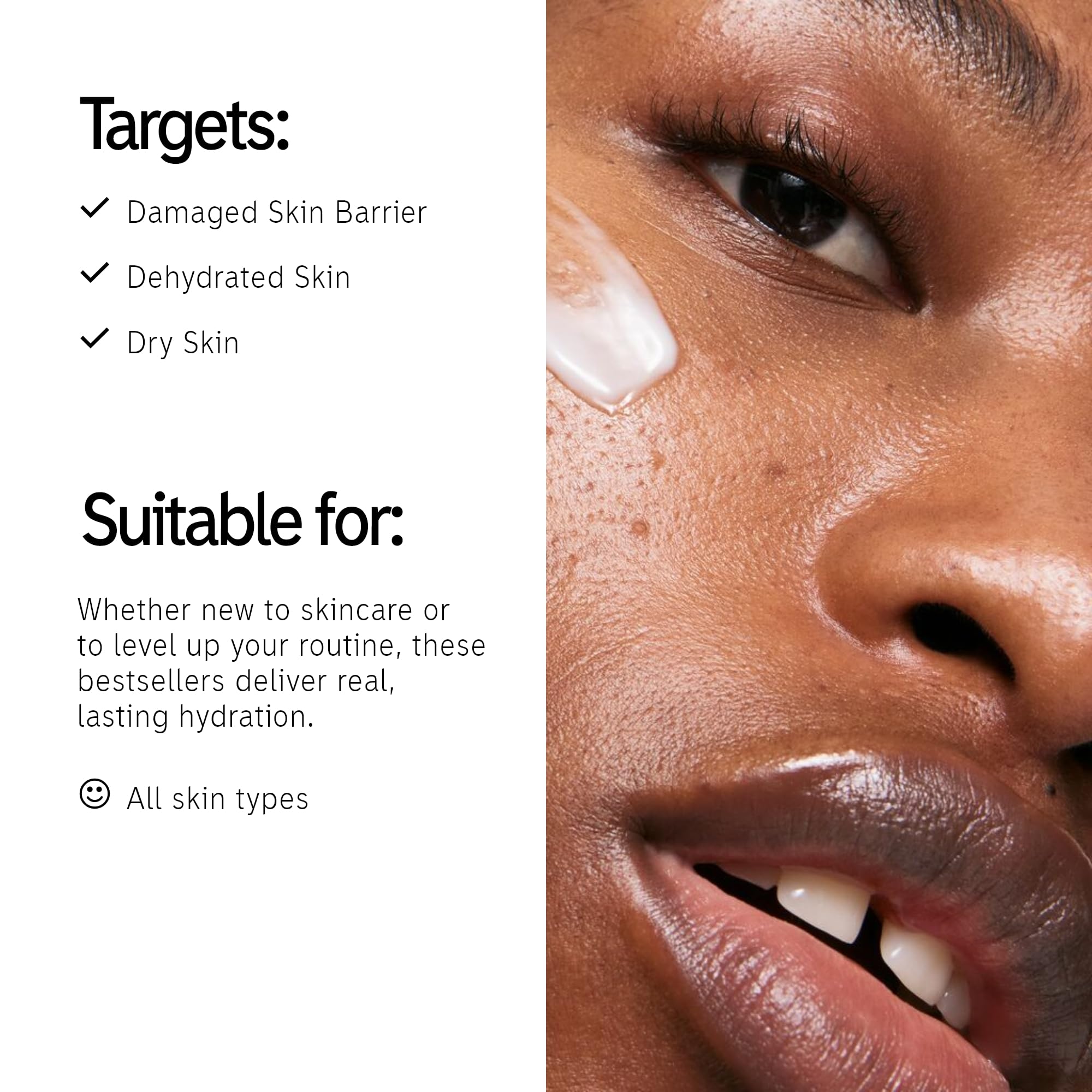 Nettoyant crème-lait The INKEY List, peau hydratée sans tiraillement.