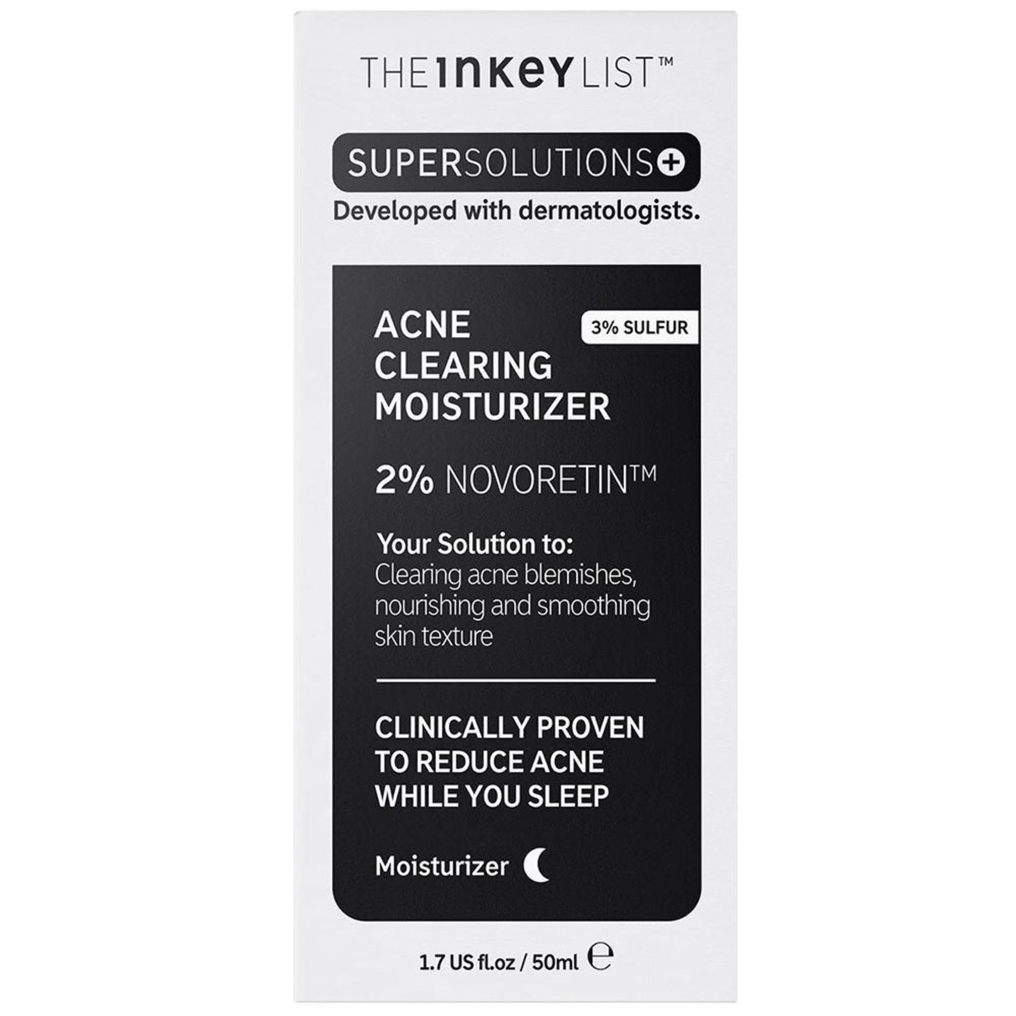 Ingredients list close-up for The INKEY List Novoretin 2% Moisturizer