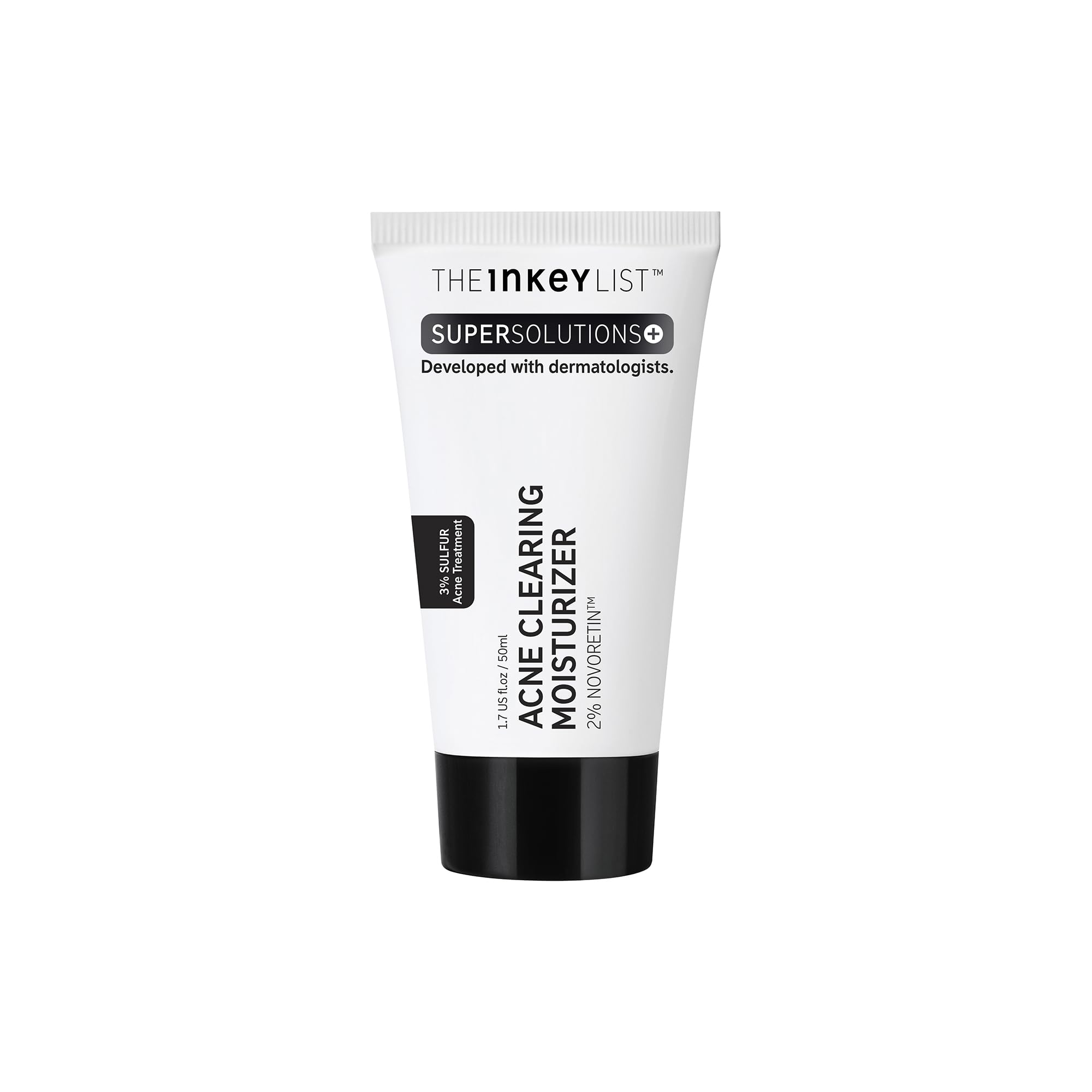 The INKEY List Novoretin 2% Moisturizer jar close-up showing smooth texture for clearer-looking skin