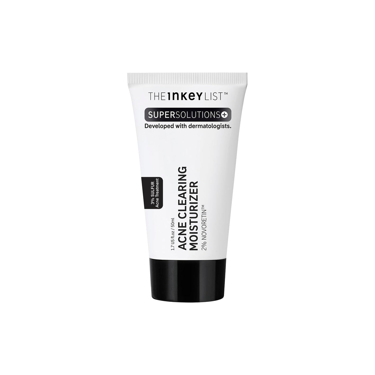 The INKEY List Novoretin 2% Moisturizer jar close-up showing smooth texture for clearer-looking skin
