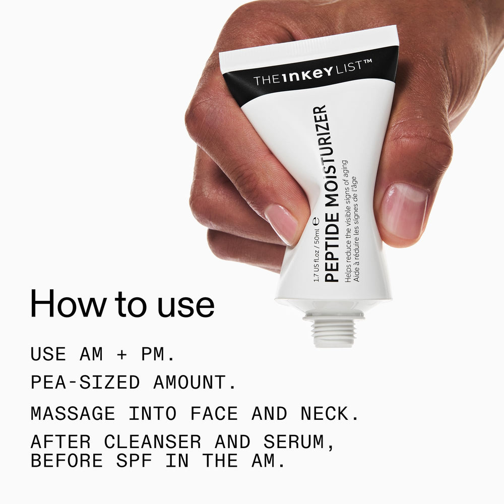 Barrière hydratante renforcée par The INKEY List Peptide Moisturizer pour une peau plus souple.