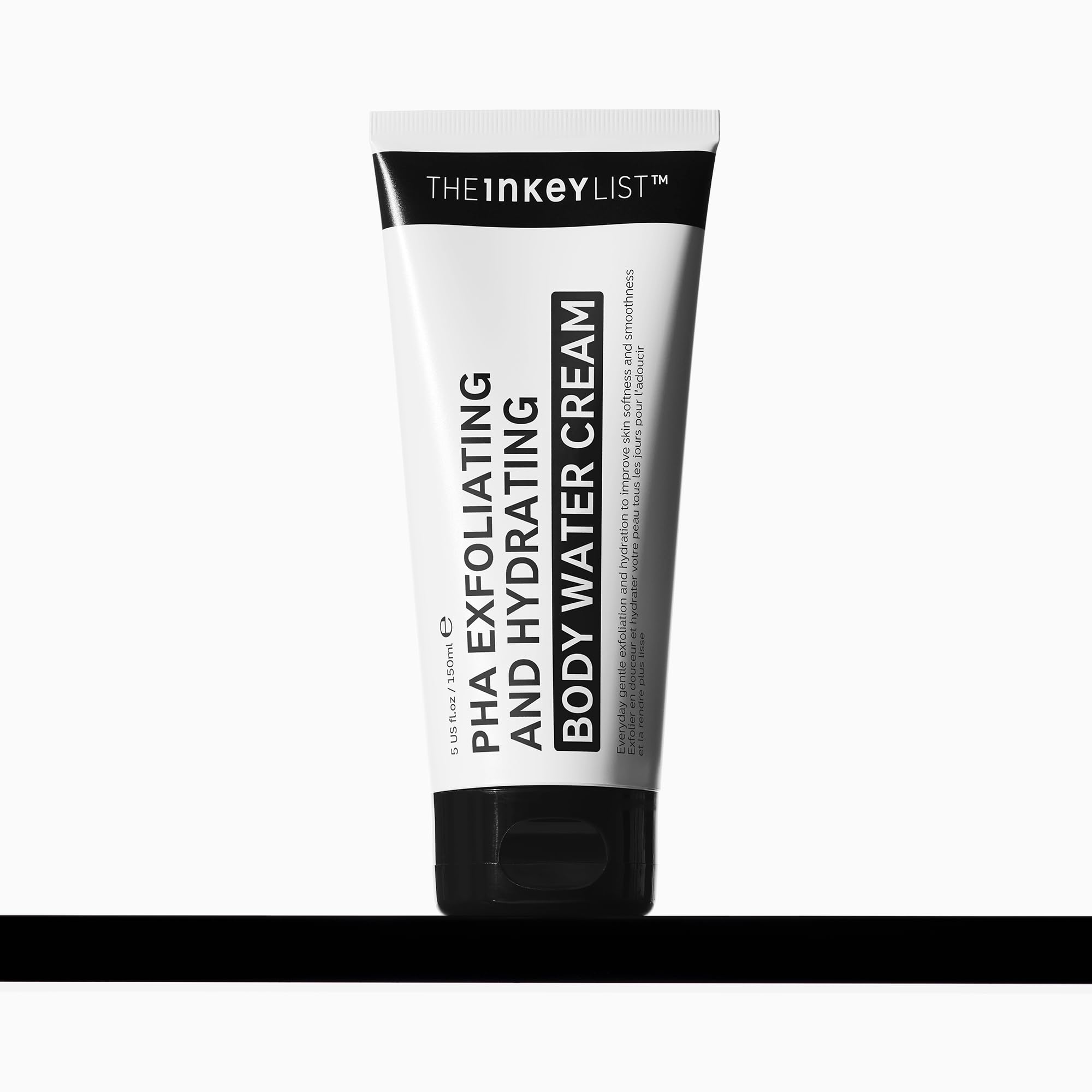 The INKEY List PHA Body Water Cream flacon – exfoliation douce et hydratation en profondeur.