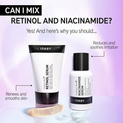 Emballage non testé sur les animaux et étiquette claire du sérum Niacinamide 10%.
