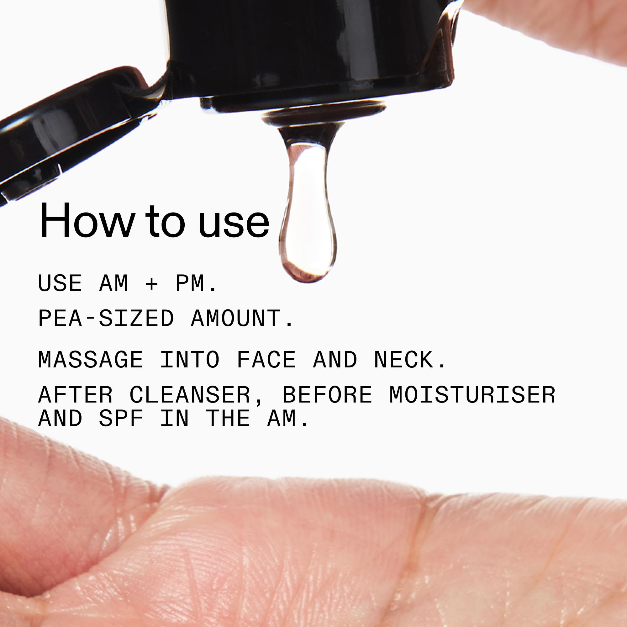 The INKEY List Collagen Peptide Serum peau lumineuse après application.