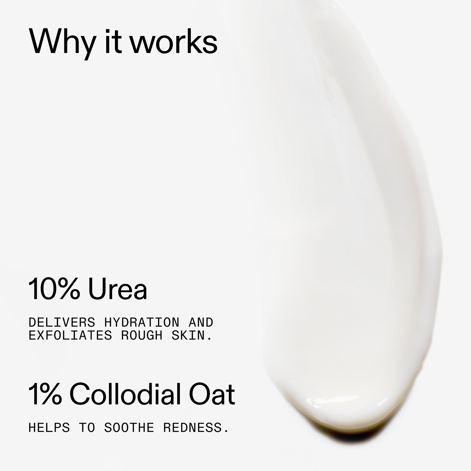 The INKEY List Urea 10% Moisturizer applying to face demonstrates pea-sized usage.
