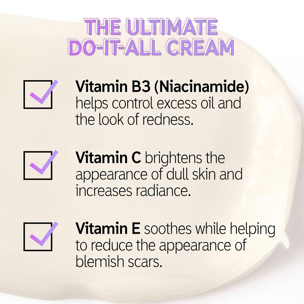 The INKEY List Vitamin B, C et E – flacon-pompe, peau hydratée et prête pour le maquillage.