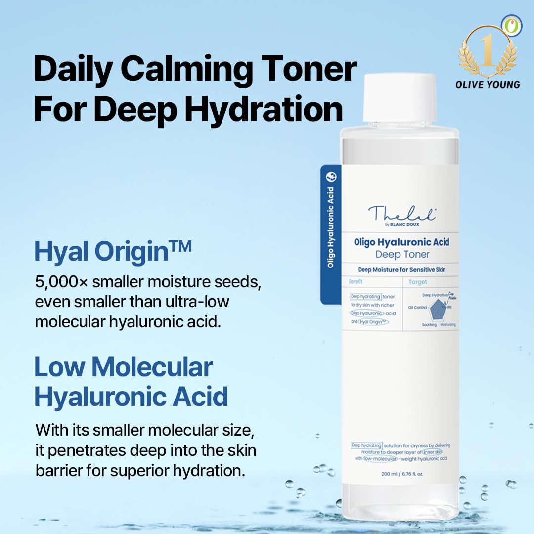 The Lab by Blanc Doux Oligo Hyaluronic Toner droplets show quick absorption.