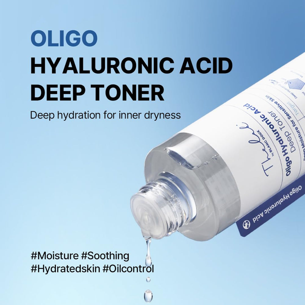 The Lab by Blanc Doux Oligo Hyaluronic Toner pump for easy application.