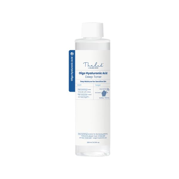 The Lab by Blanc Doux Oligo Hyaluronic Toner texture close-up looks light.