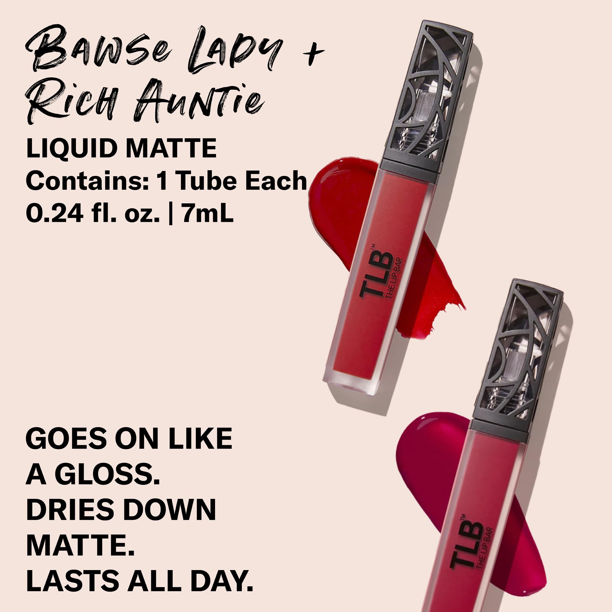 The Lip Bar Bawse Lady lip swatch reveals vibrant blue-red pigment and smooth glide.
