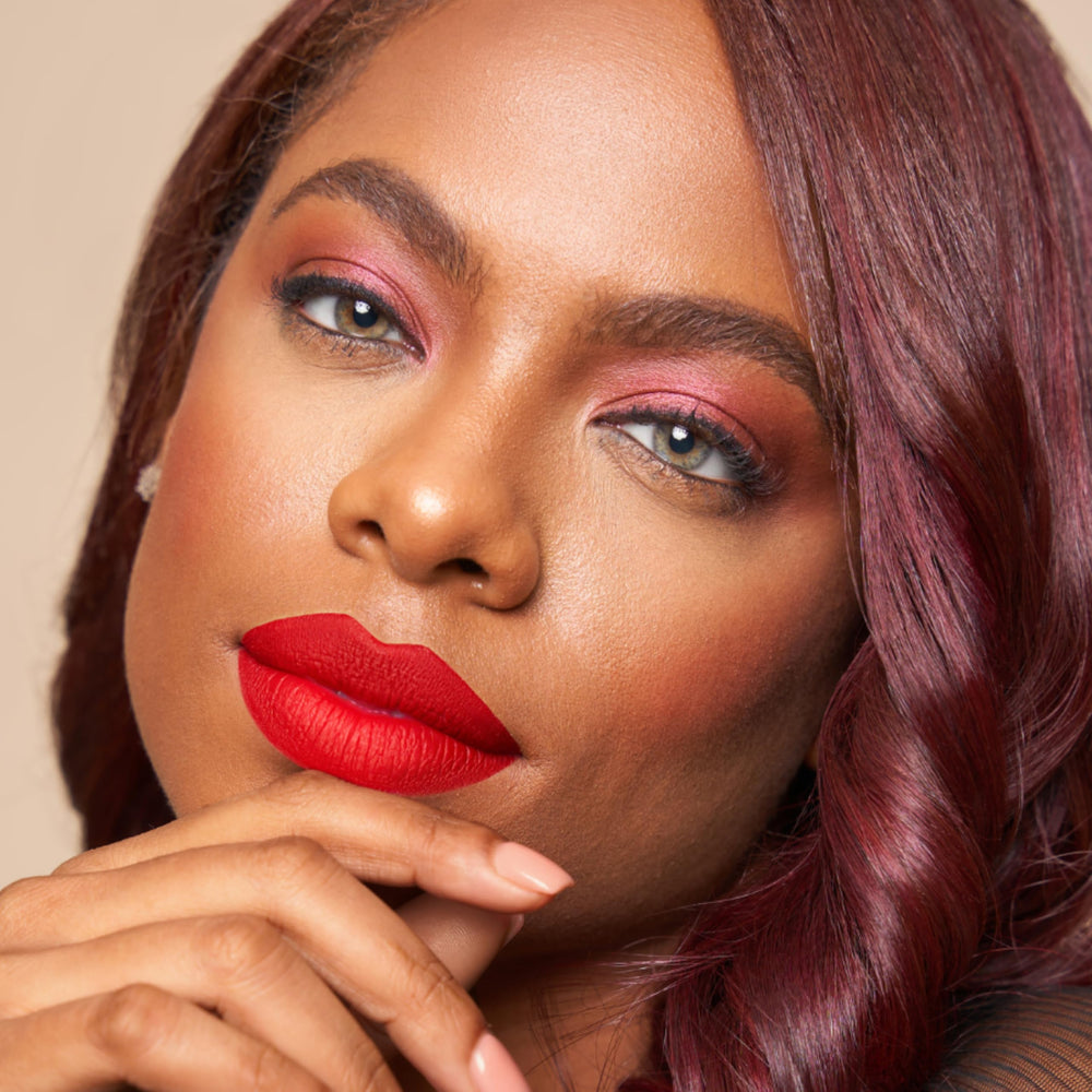 The Lip Bar ombre look using darker shade.